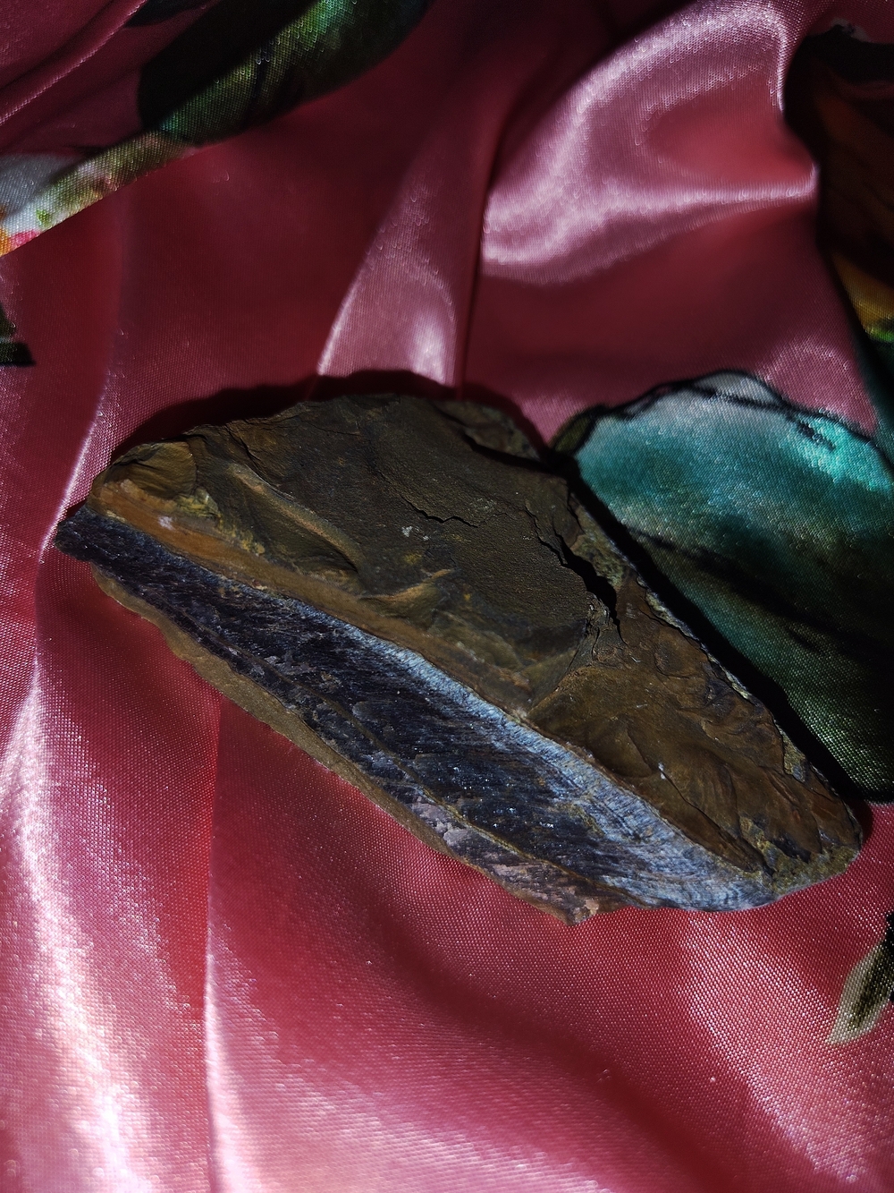 Raw Blue Tiger’s Eye Hawk’s Eye Mineral Specimen | Natural Banded Stone